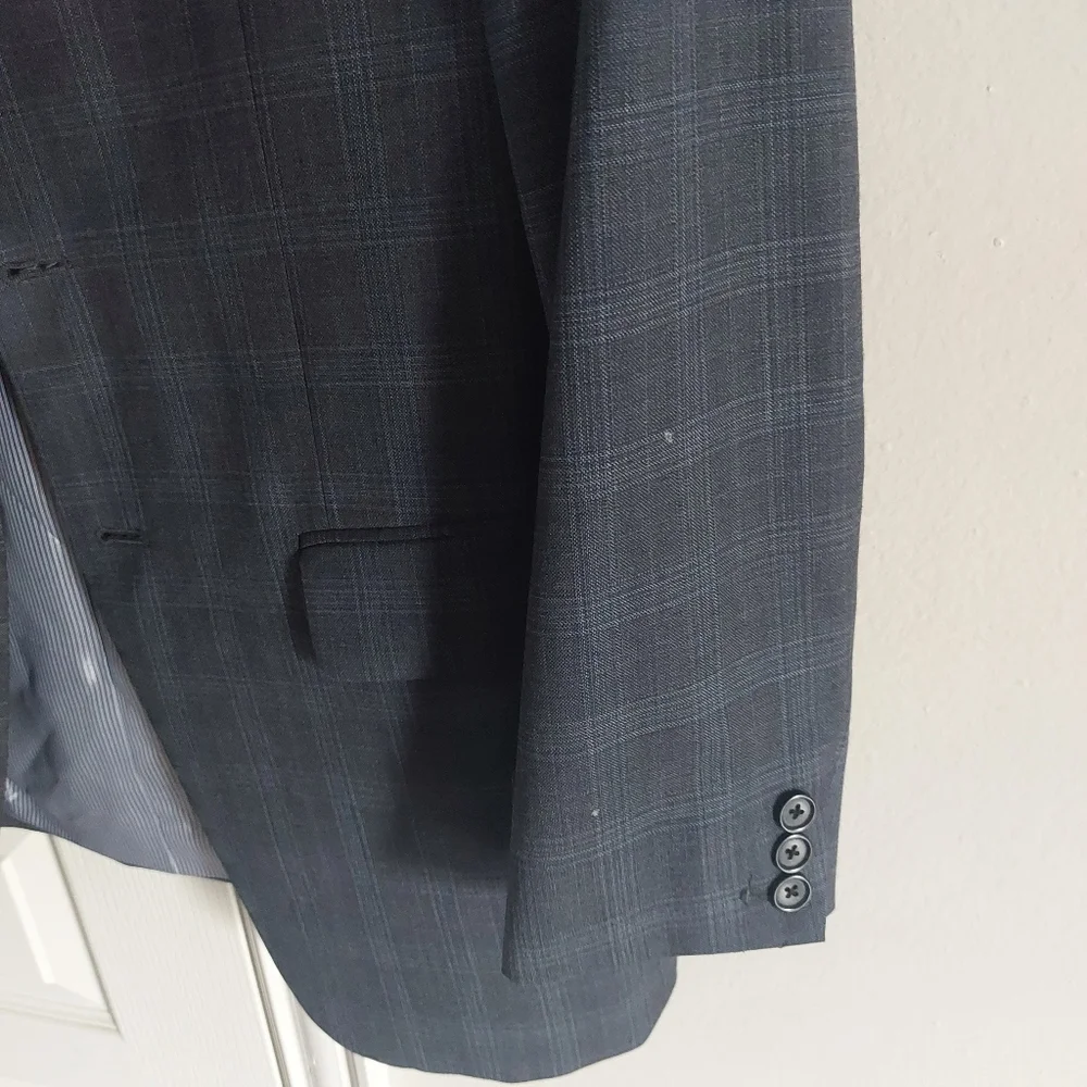 Banana Republic Blazer Sport Coat Size 38R Tailored Fit Plaid Two Button Wool